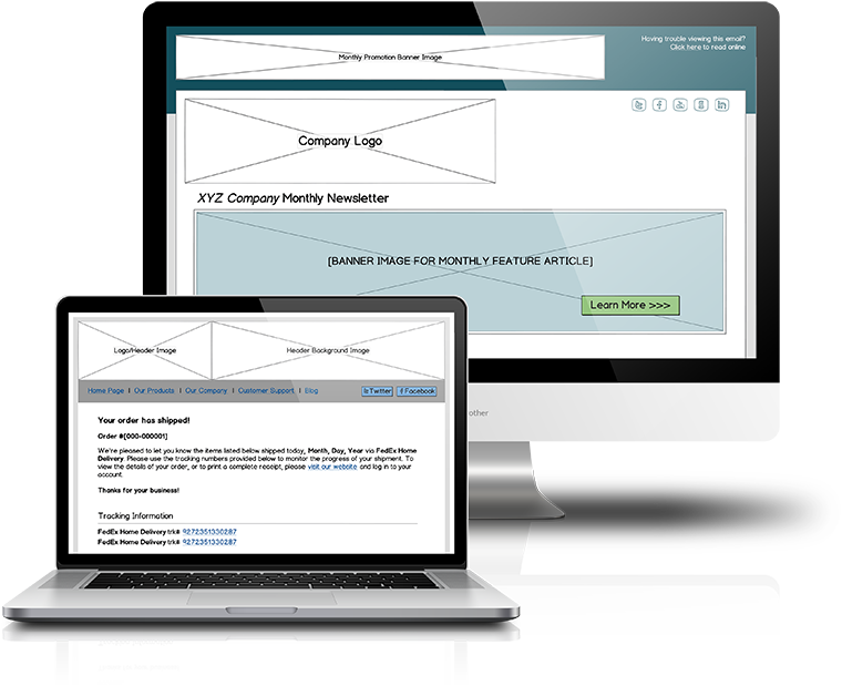 Email Template Wireframe Example Graphic