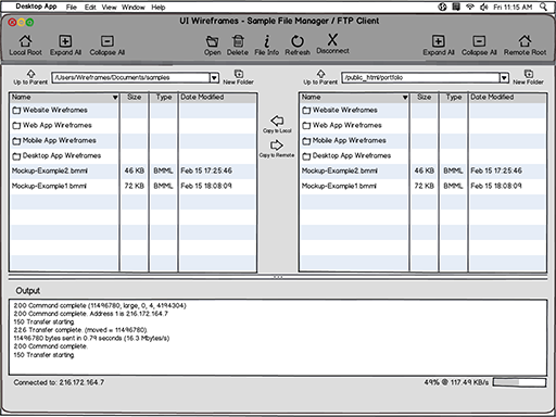 Desktop App Wireframe Example - Foundation