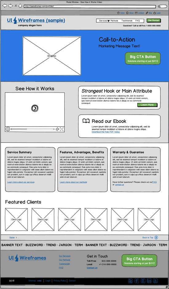Website Wireframe Example - Matrix