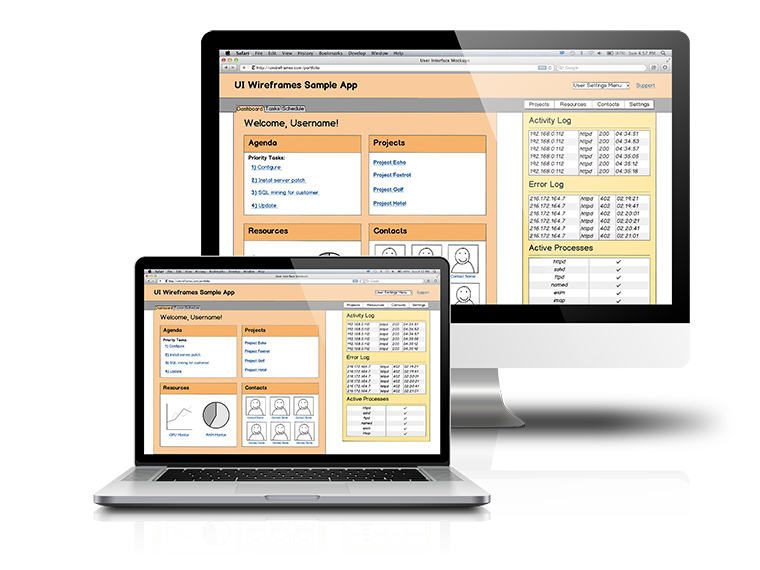 Web App Wireframe Example Graphic