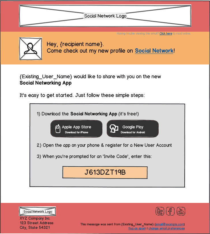 Email Template Wireframe Example