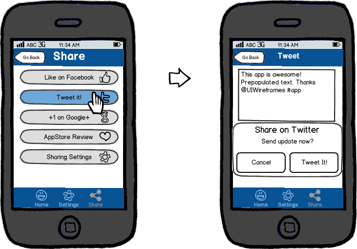 Mobile App Wireframe Thumbnail