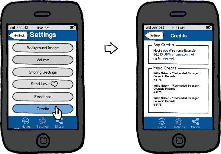 Mobile App Wireframe Thumbnail