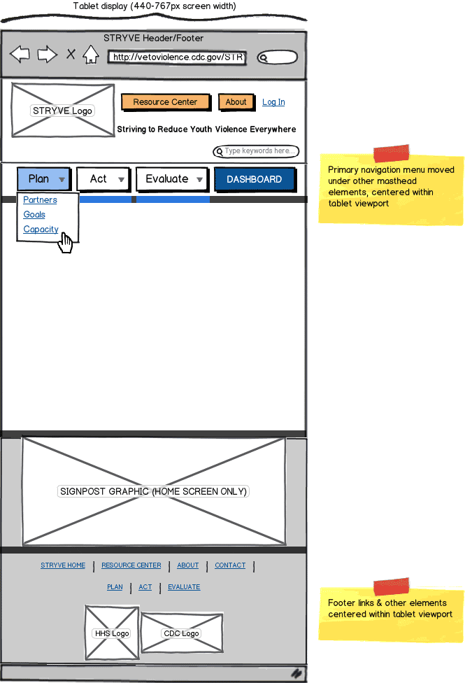 Responsive Web App Wireframe Example