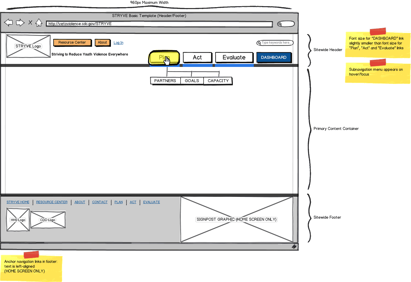 Responsive Web App Wireframe Example