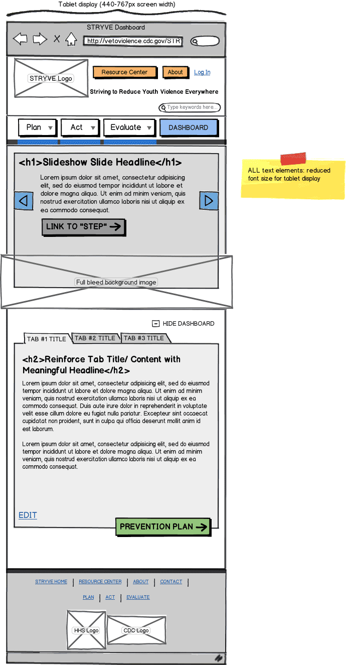 Responsive Web App Wireframe Example