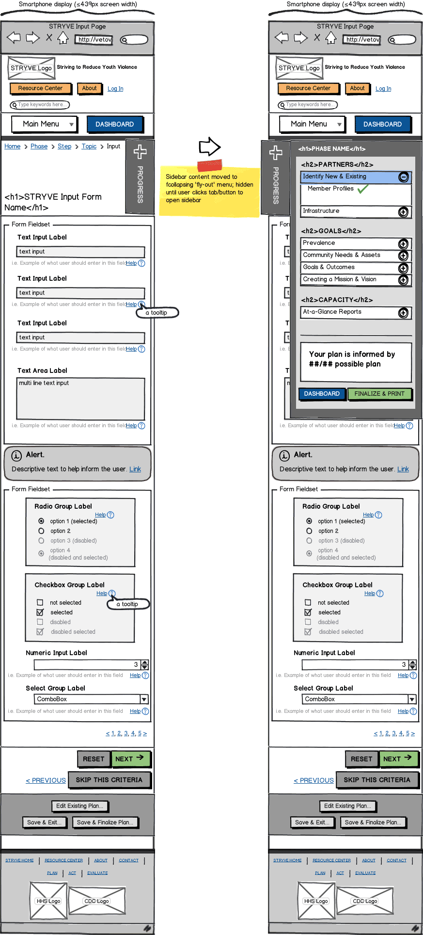 Responsive Web App Wireframe Example