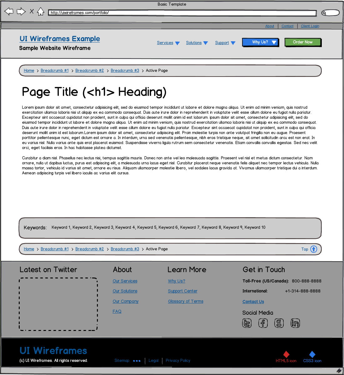 Responsive Website Wireframe Thumbnail