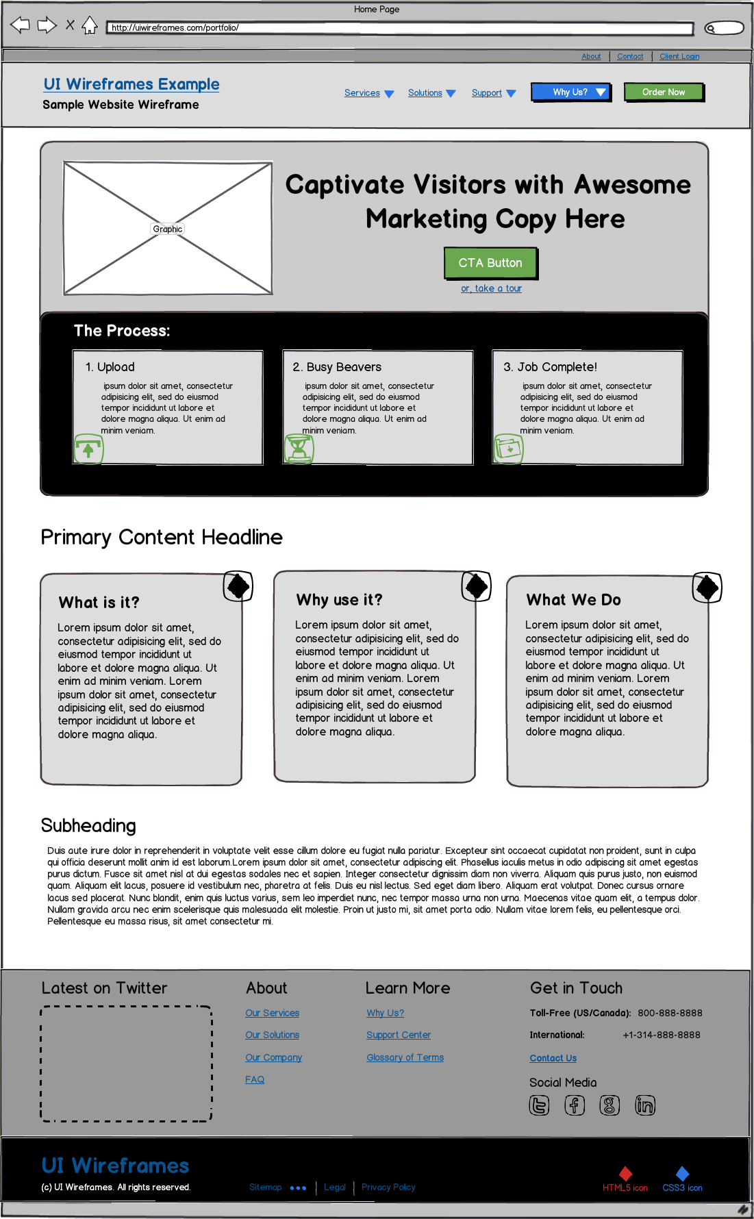 Responsive Website Wireframe Thumbnail