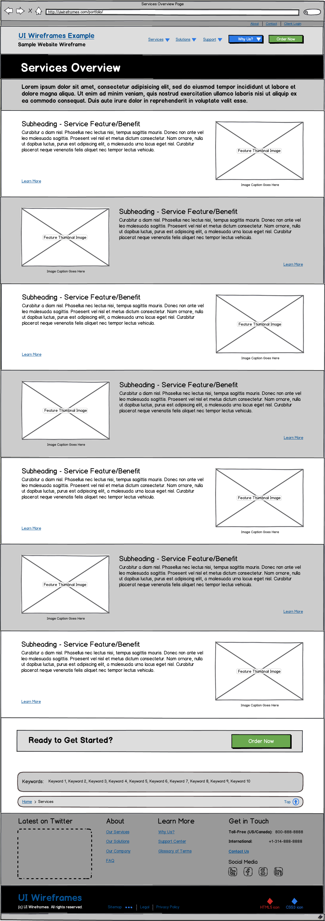Responsive Website Wireframe Thumbnail