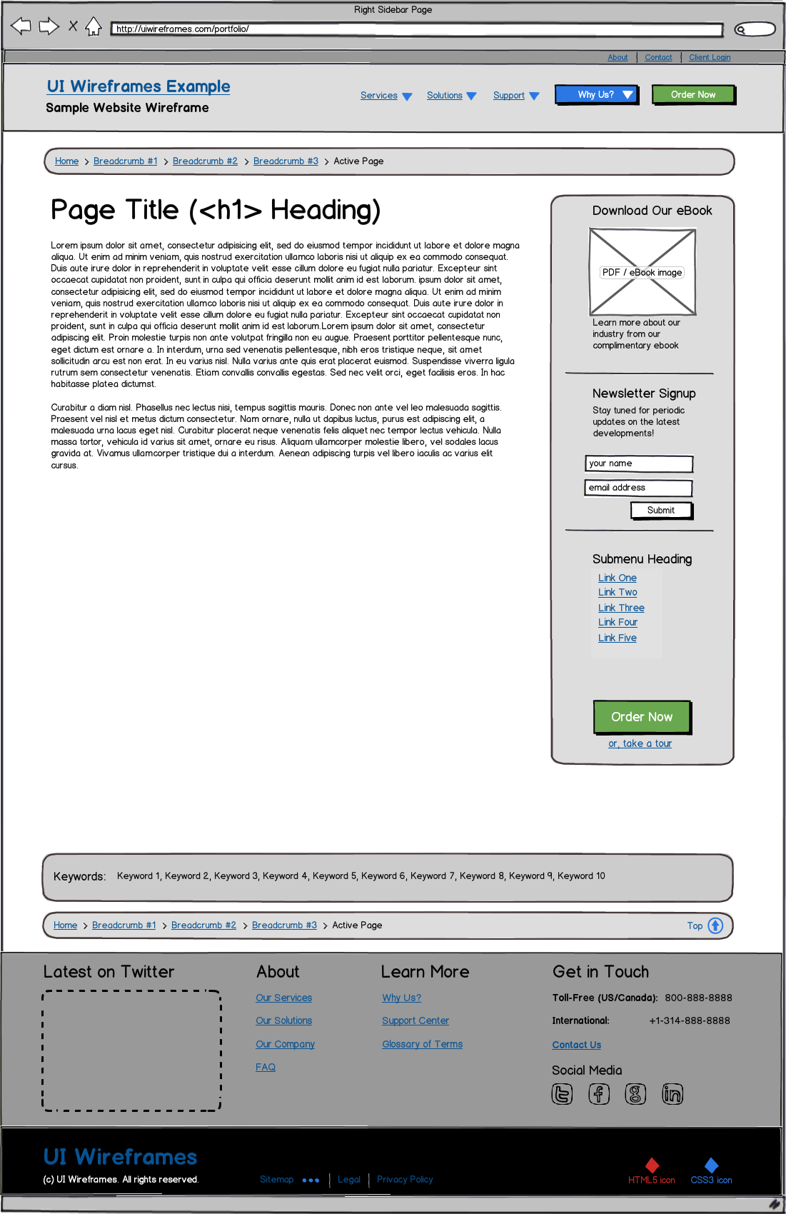 Responsive Website Wireframe Thumbnail