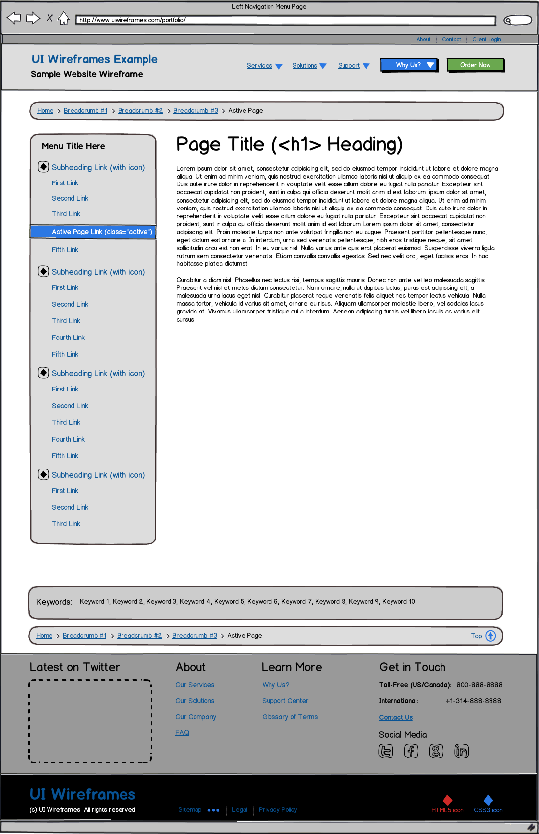 Responsive Website Wireframe Thumbnail
