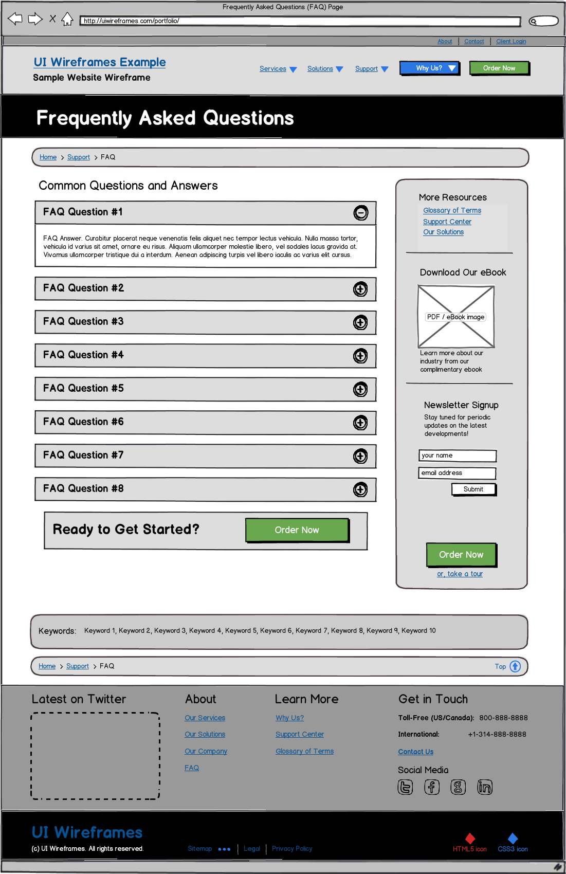 Responsive Website Wireframe Thumbnail