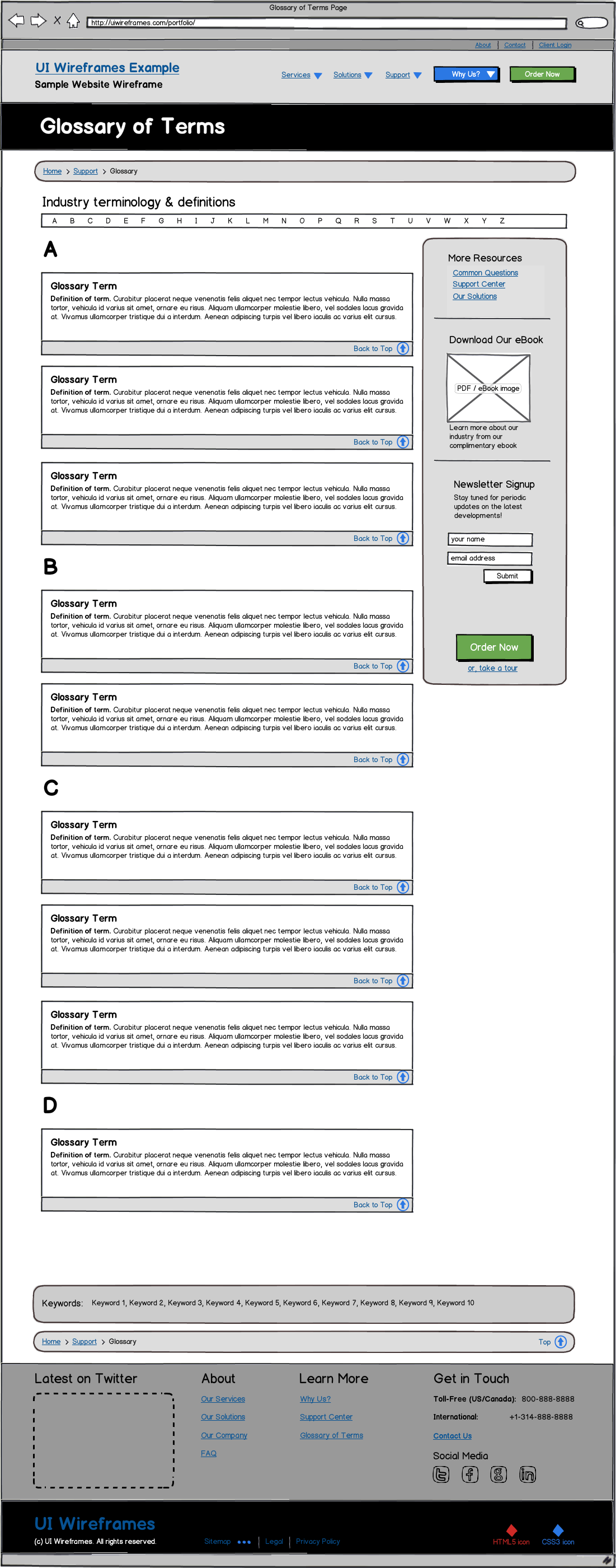 Responsive Website Wireframe Thumbnail