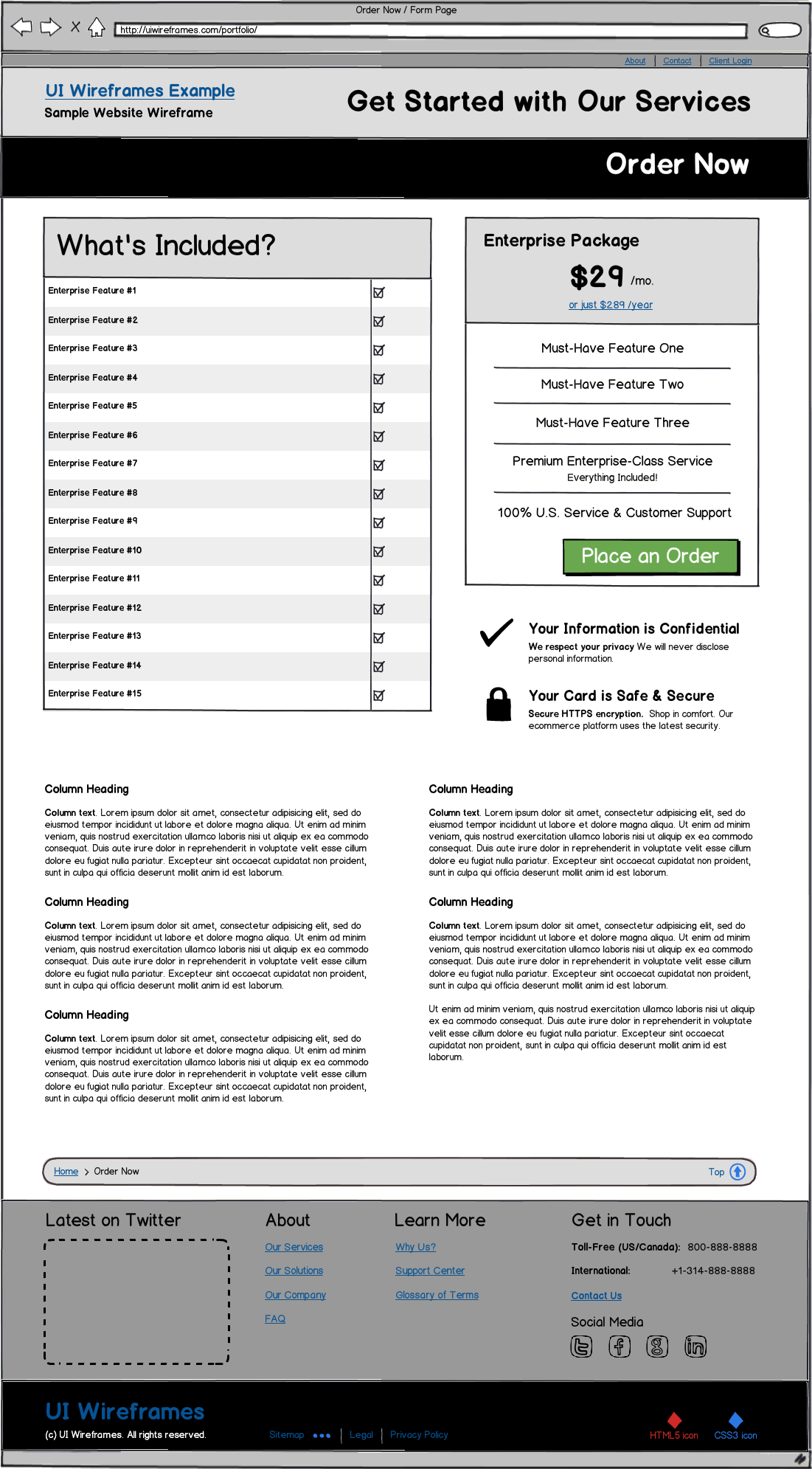 Responsive Website Wireframe Thumbnail
