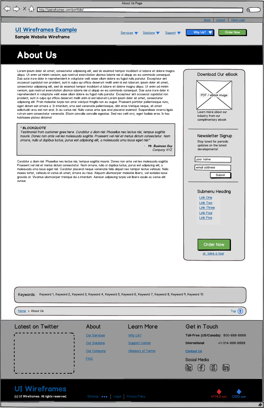 Responsive Website Wireframe Thumbnail