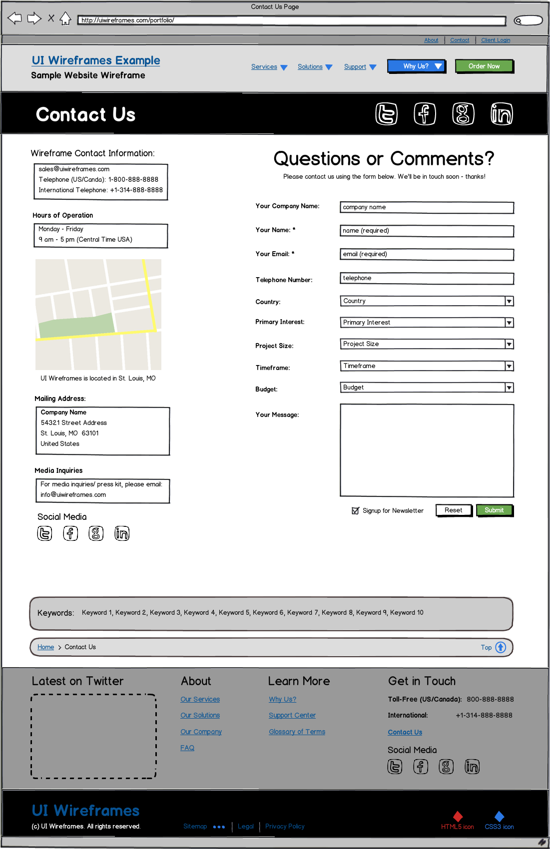 Responsive Website Wireframe Thumbnail