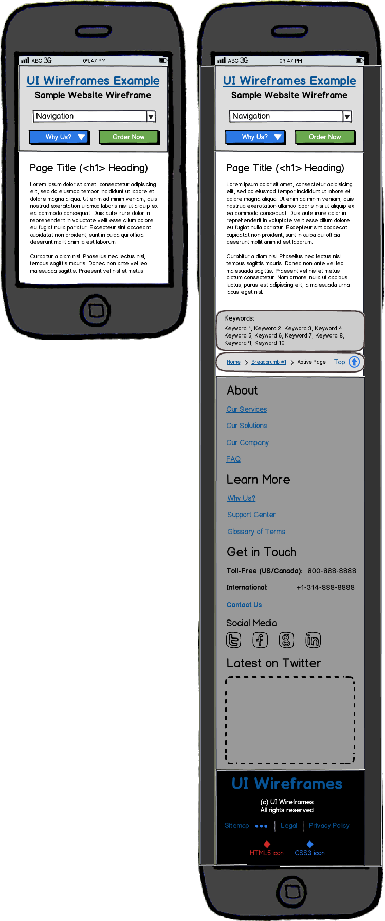 Responsive Website Wireframe Thumbnail