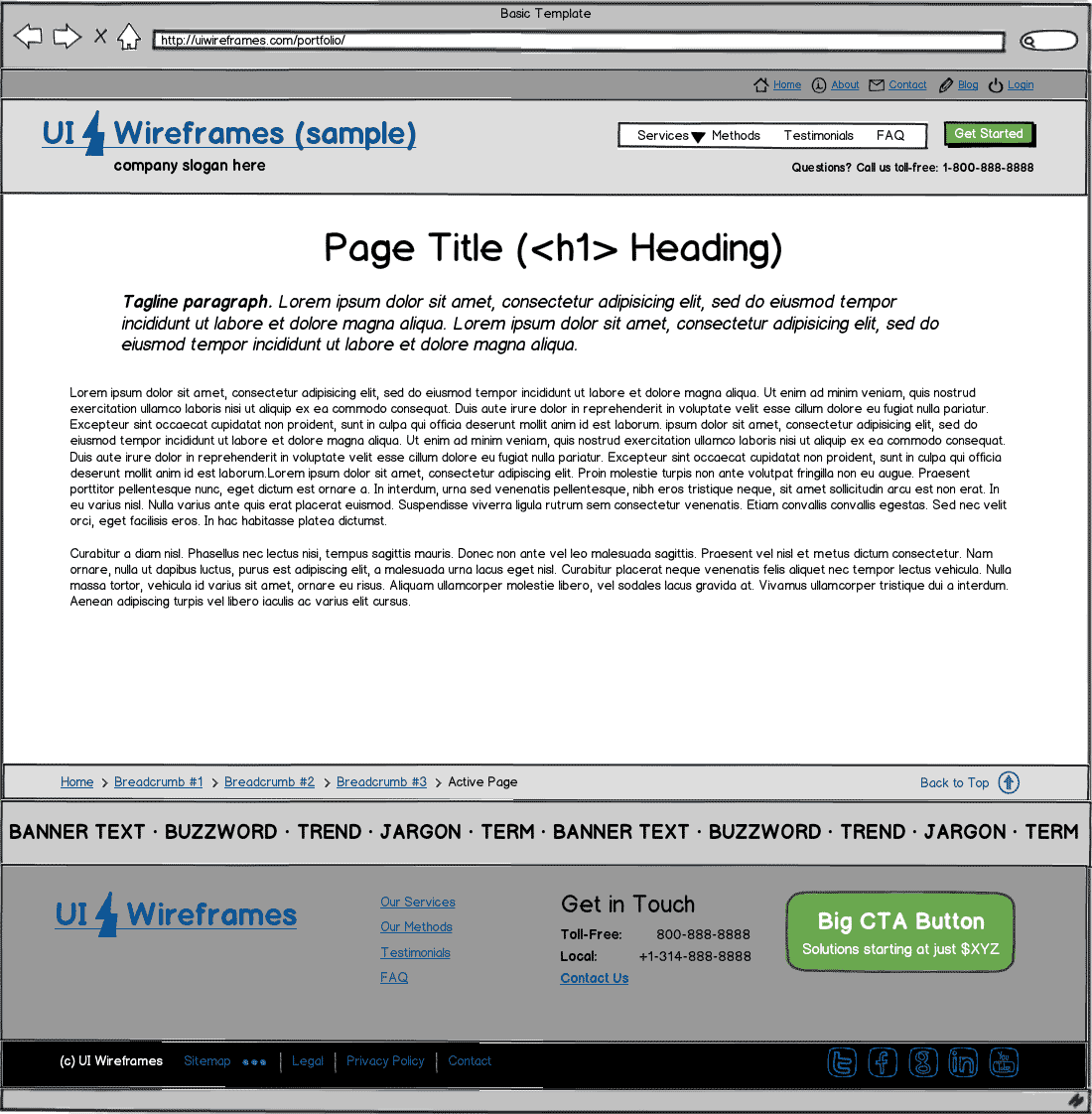 Responsive Website Wireframe Thumbnail