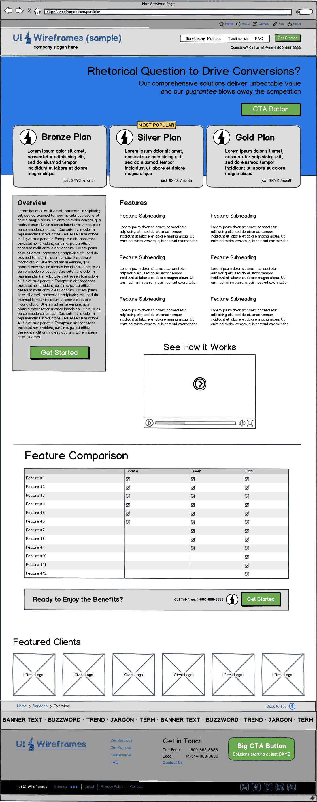 Responsive Website Wireframe Thumbnail