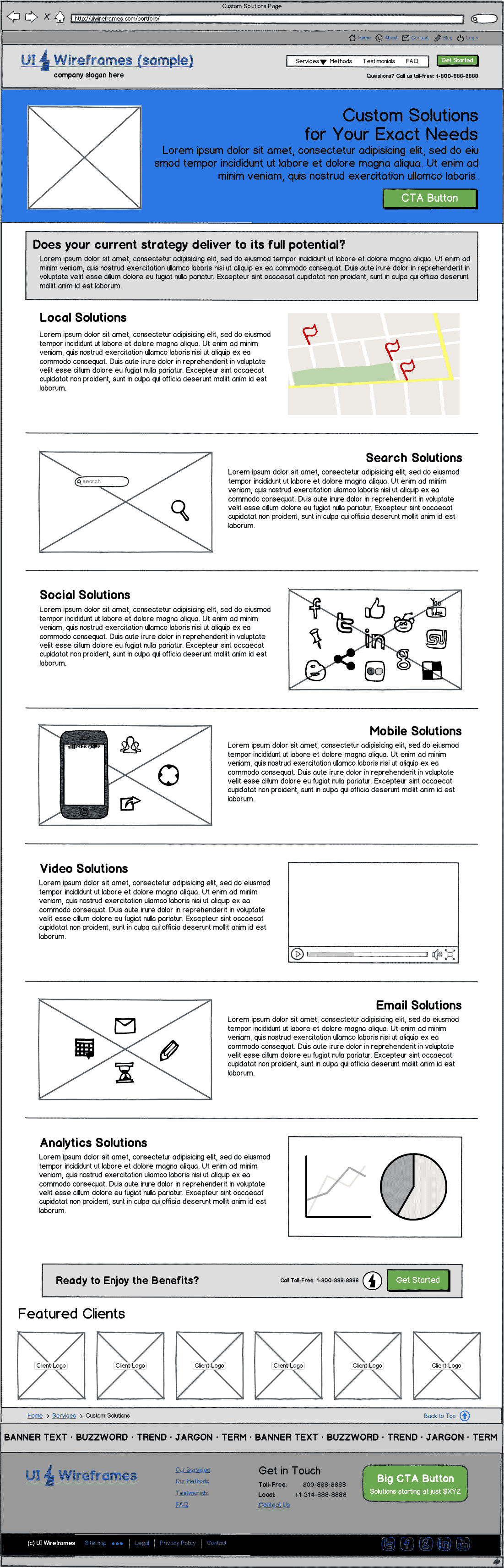 Responsive Website Wireframe Thumbnail