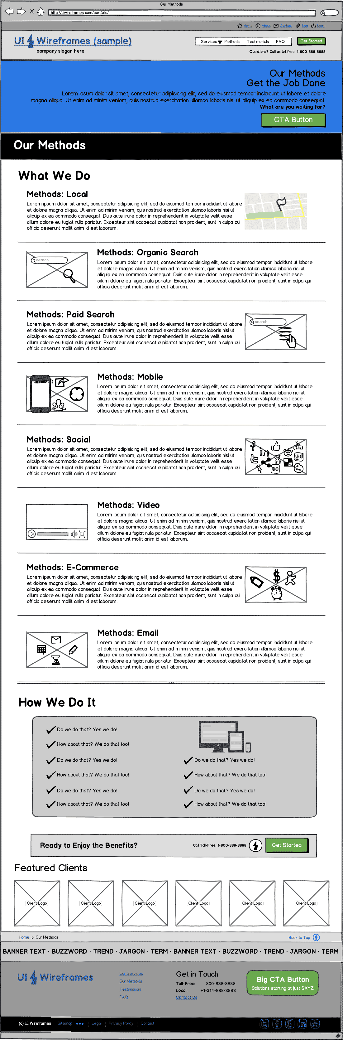 Responsive Website Wireframe Thumbnail