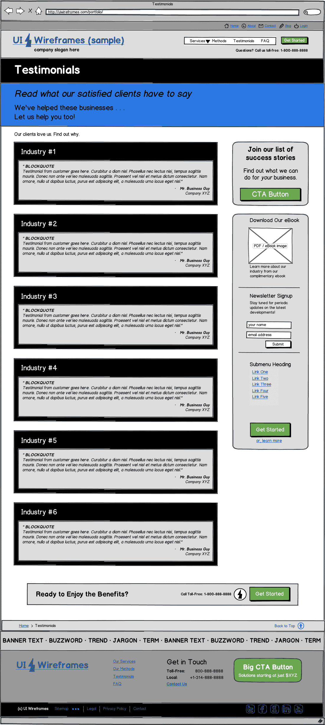 Responsive Website Wireframe Thumbnail