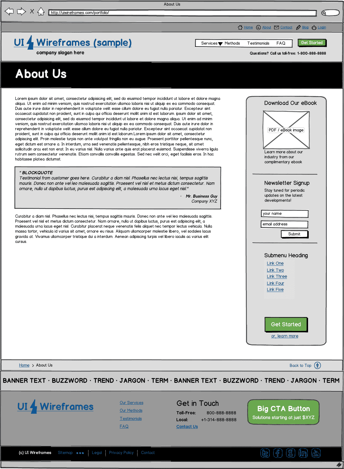Responsive Website Wireframe Thumbnail