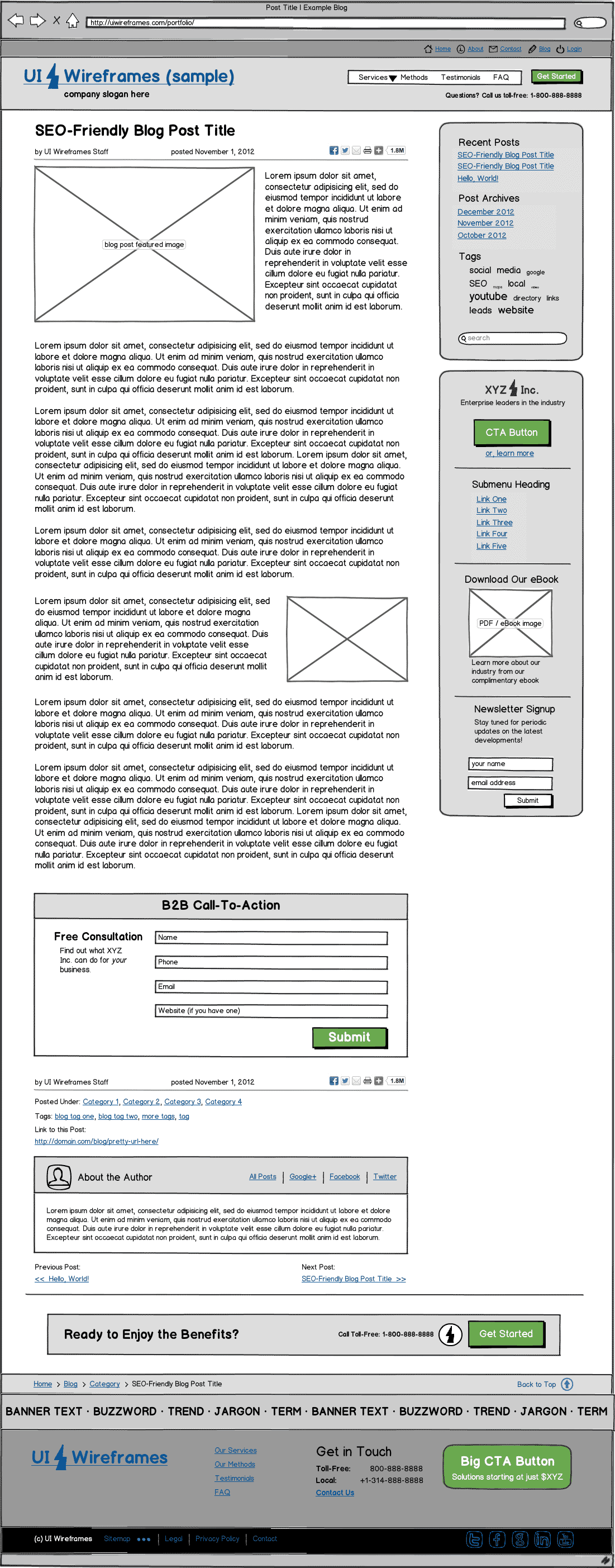 Responsive Website Wireframe Thumbnail