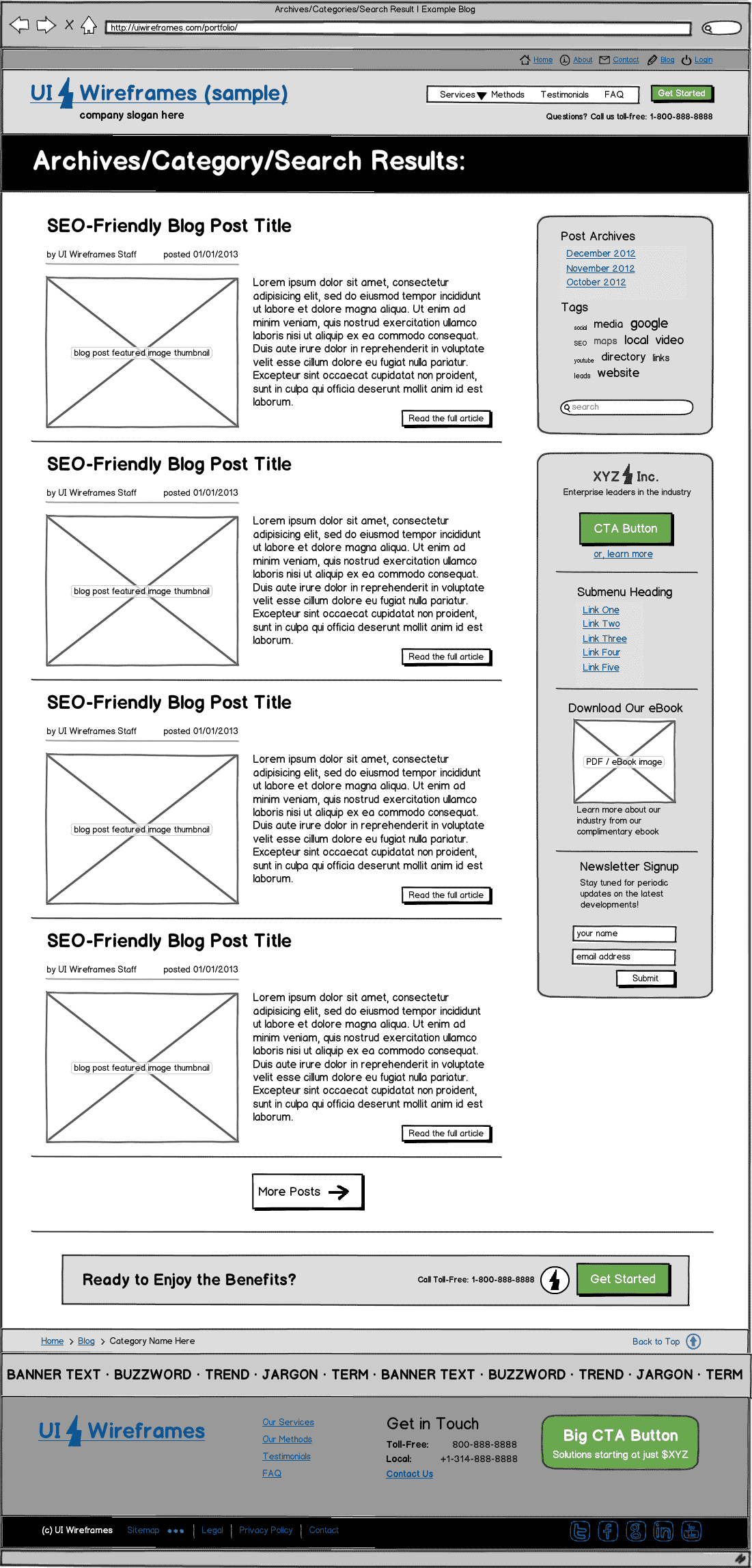 Responsive Website Wireframe Thumbnail