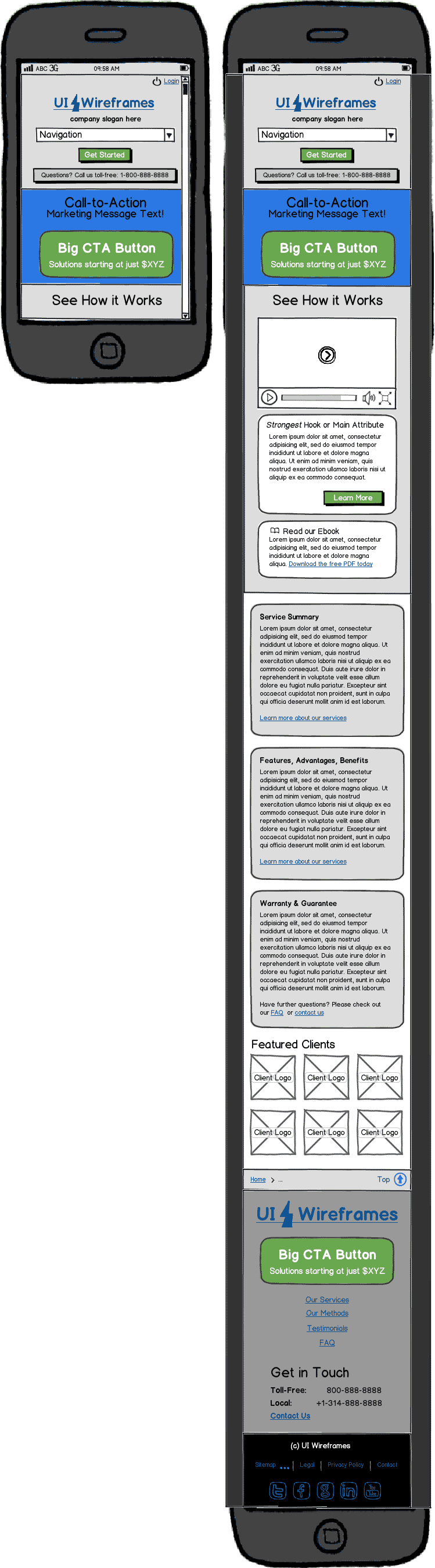 Responsive Website Wireframe Thumbnail
