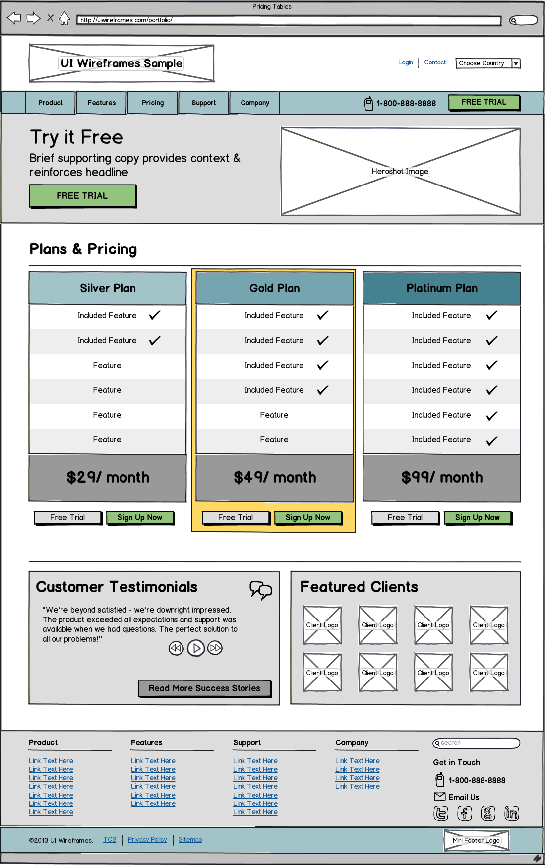Website Wireframe Thumbnail