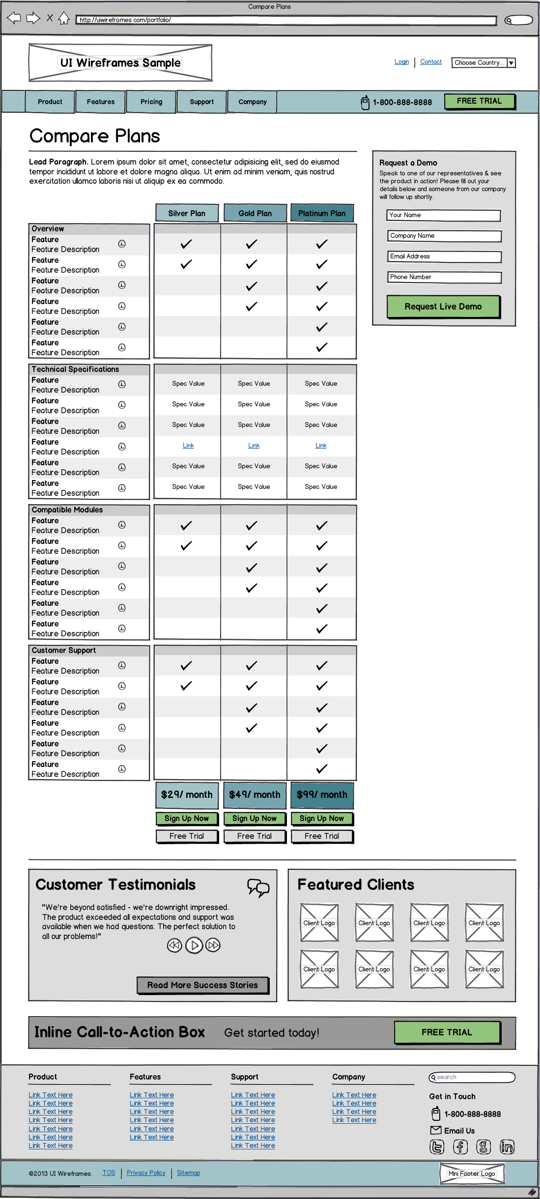 Website Wireframe Thumbnail