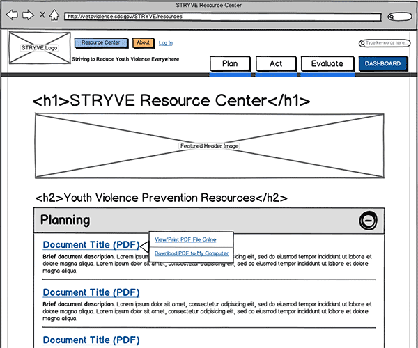 Responsive Web App Wireframe Thumbnail